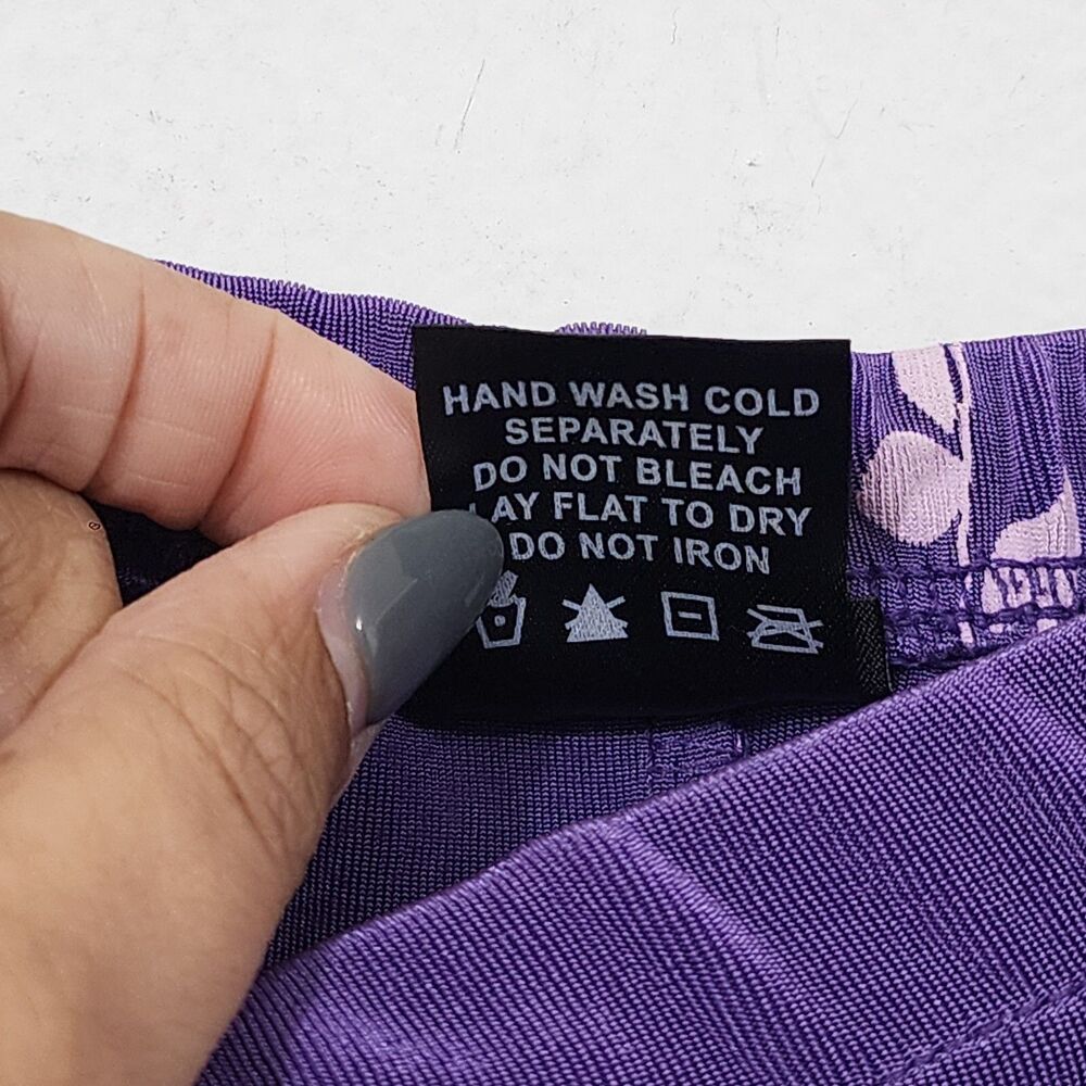 Citiknits Purple Floral Slinky Textured Midi Skirt Stretch Plus 2X Whimsygoth - Picture 7 of 10